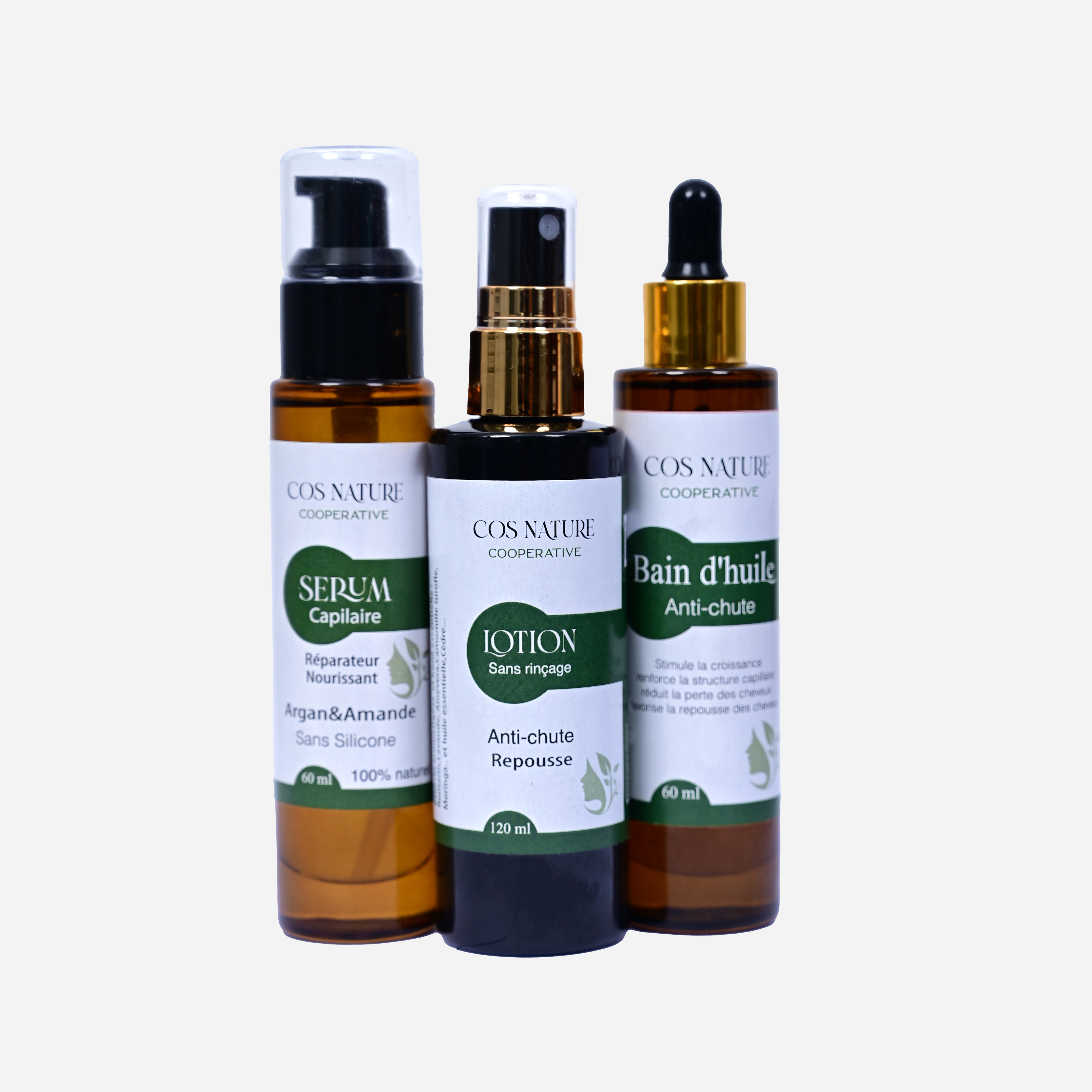 PACK ANTI-CHUTE (Bain d'huile 60ml + Lotion 120ml + Sérum 60ml)